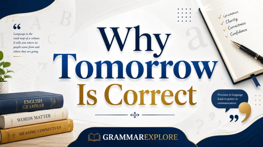 Why Tomorrow Is Correct