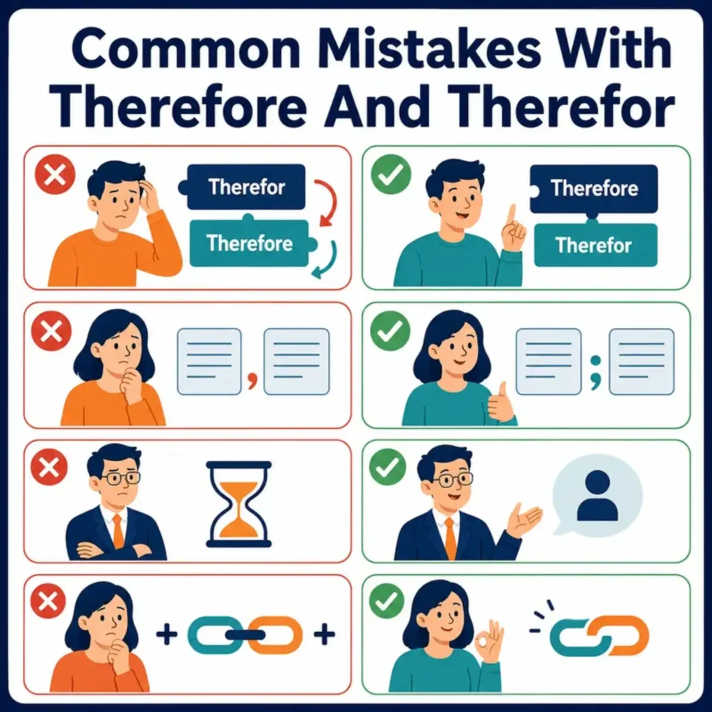 Common Mistakes With Therefore And Therefor