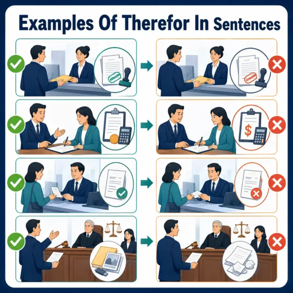 Examples Of Therefor In Sentences