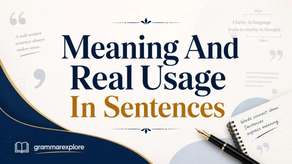 Meaning And Real Usage In Sentences