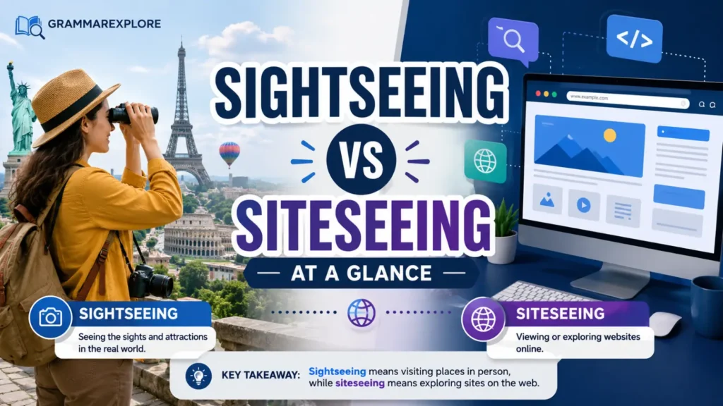 Sightseeing Vs Siteseeing At A Glance