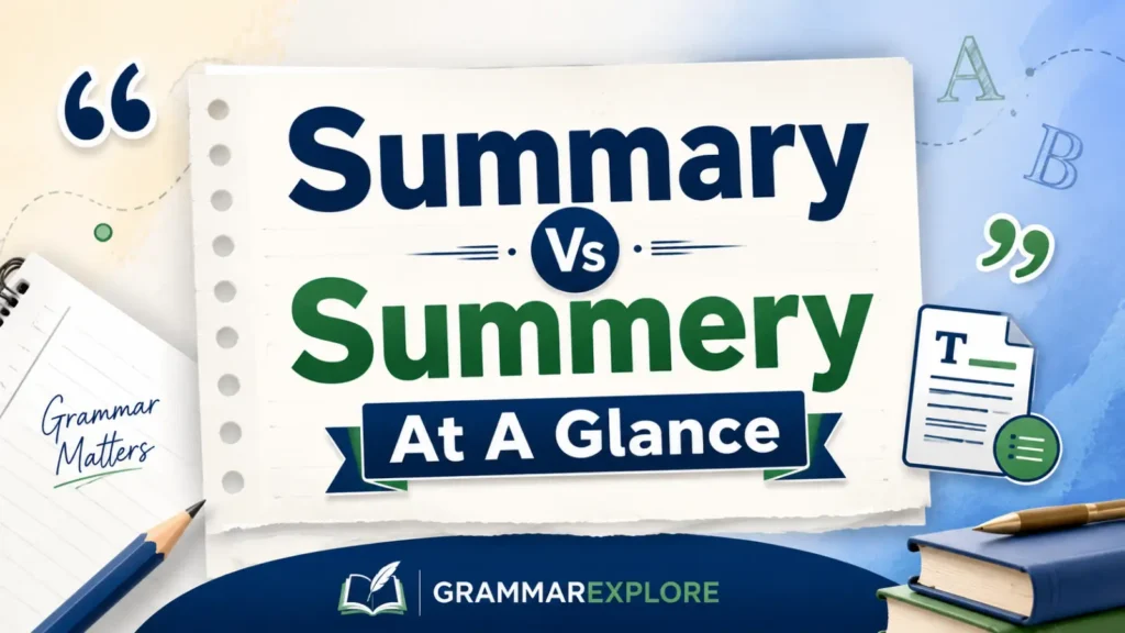 Summary Vs Summery At A Glance