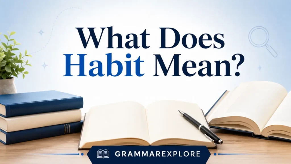 What Does Habit Mean?