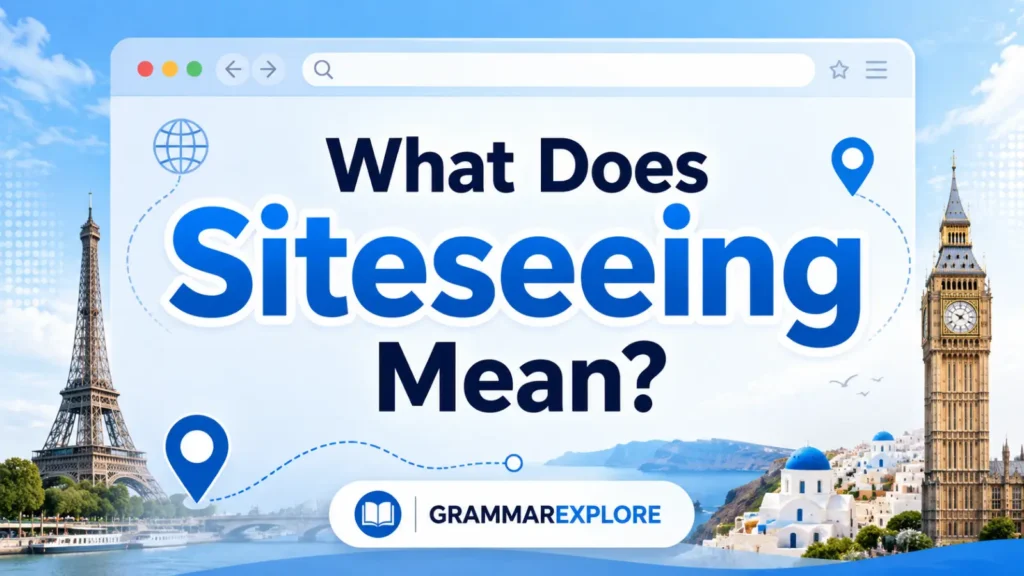 What Does Siteseeing Mean_