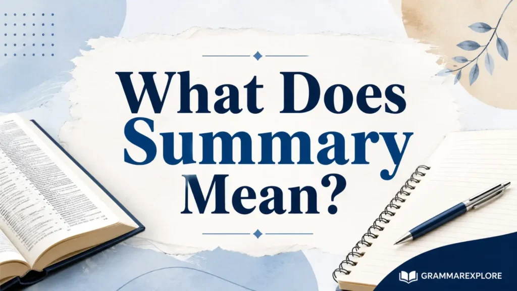 What Does Summary Mean?