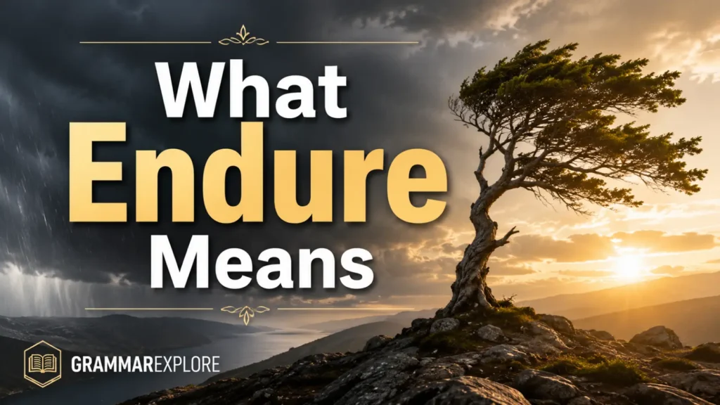 What Endure Means
