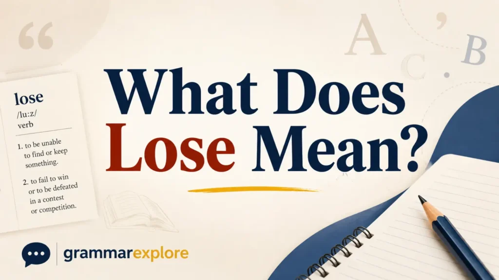 What Does Lose Mean?