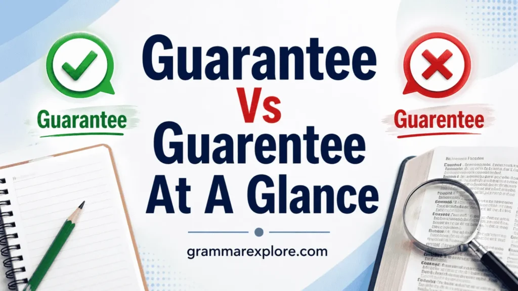Guarantee Vs Guarentee At A Glance