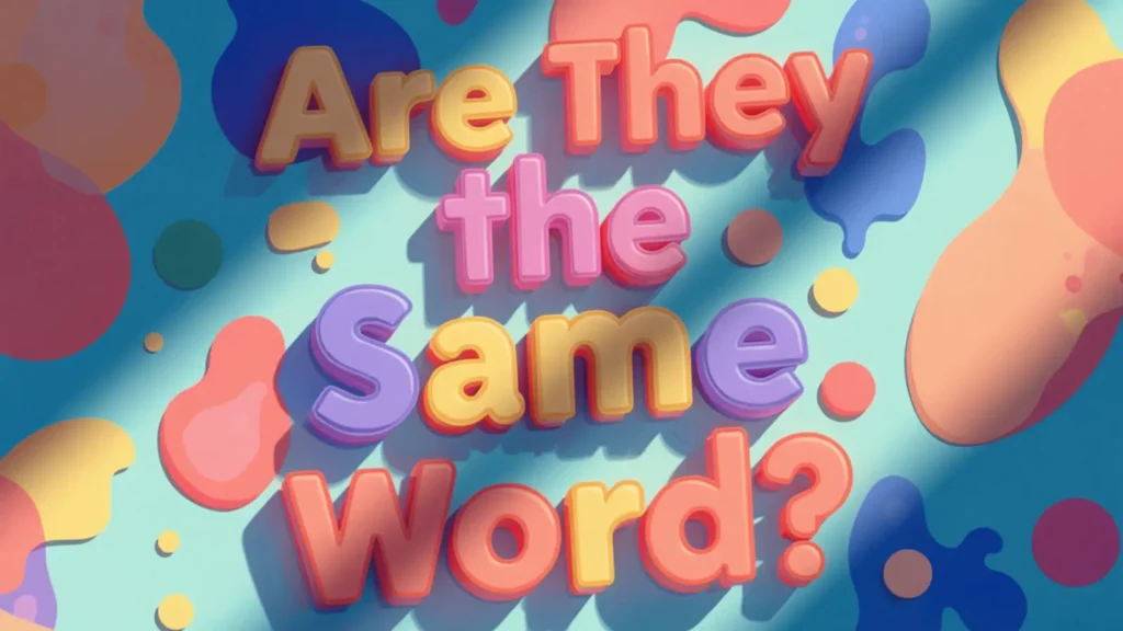 Are They the Same Word?