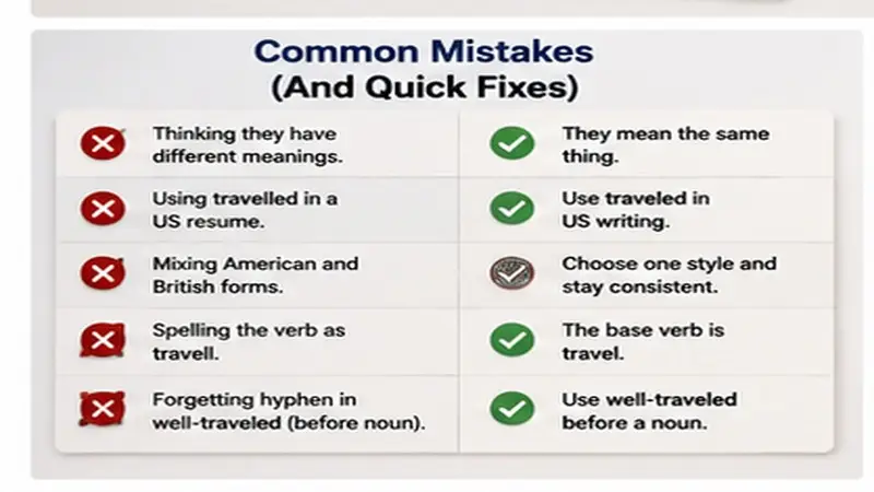 Common Mistakes With Traveled And Travelled