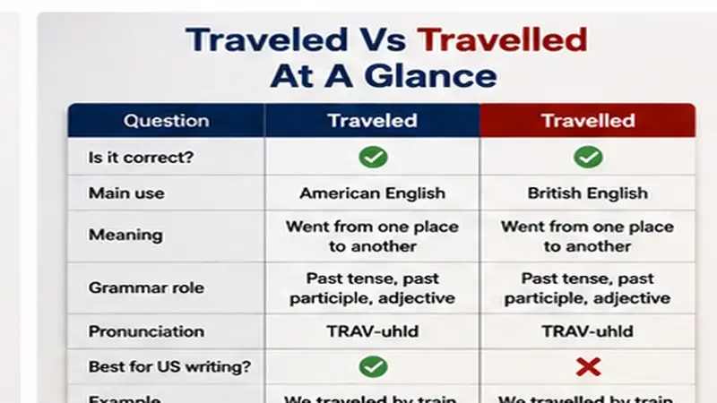 Traveled Vs Travelled At A Glance