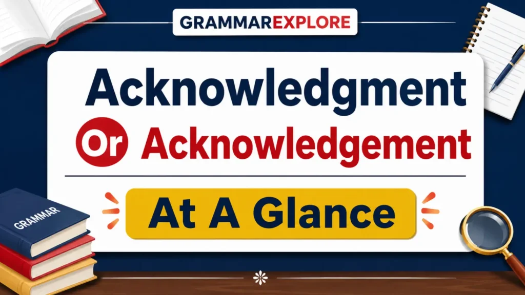 Acknowledgment Or Acknowledgement At A Glance