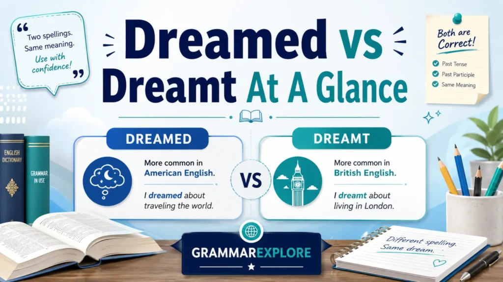 Dreamed vs Dreamt At A Glance