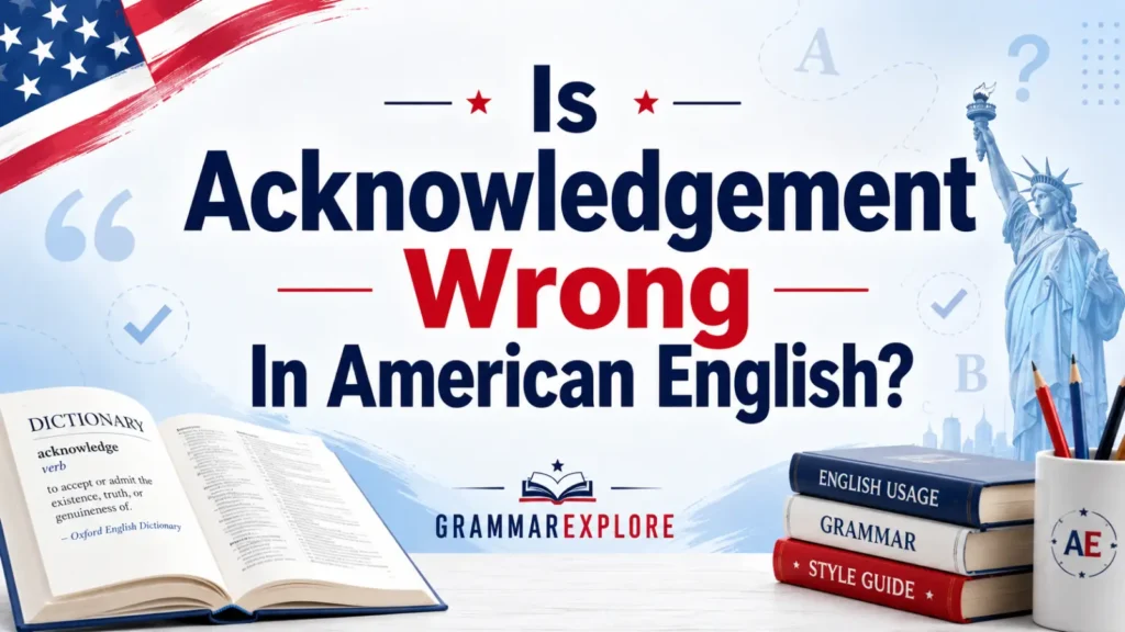 Is Acknowledgement Wrong In American English_