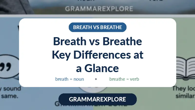 Breath vs Breathe Key Differences at a Glance