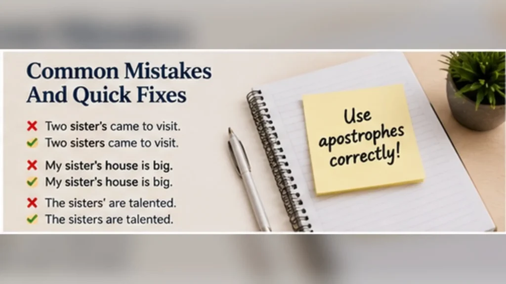 Common apostrophe mistakes with sisters and sister’s