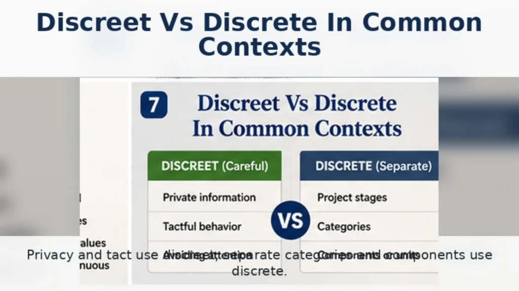 Discreet Vs Discrete In Common Contexts
