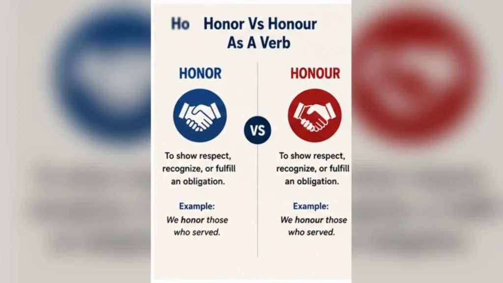 Honor And Honour As A Verb