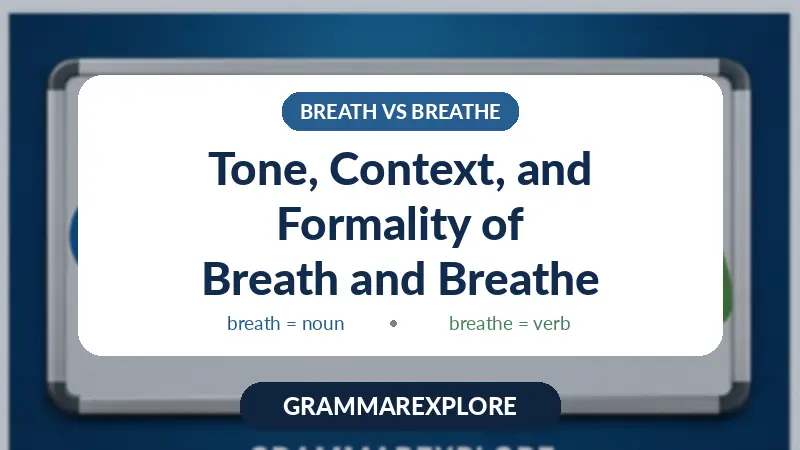 Tone, Context, and Formality of Breath and Breathe