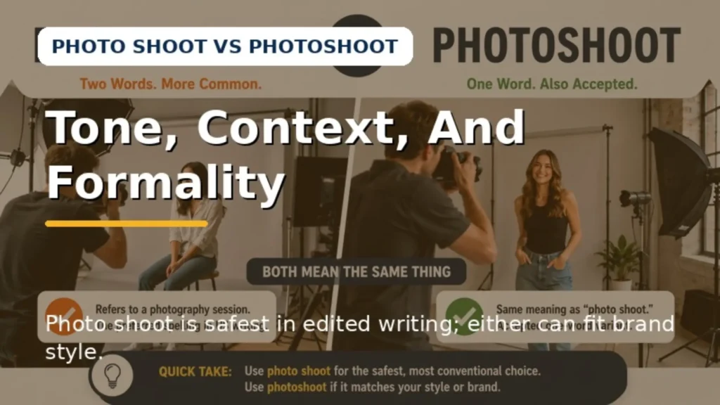 Professional photo shoot illustrating spelling choice in edited writing