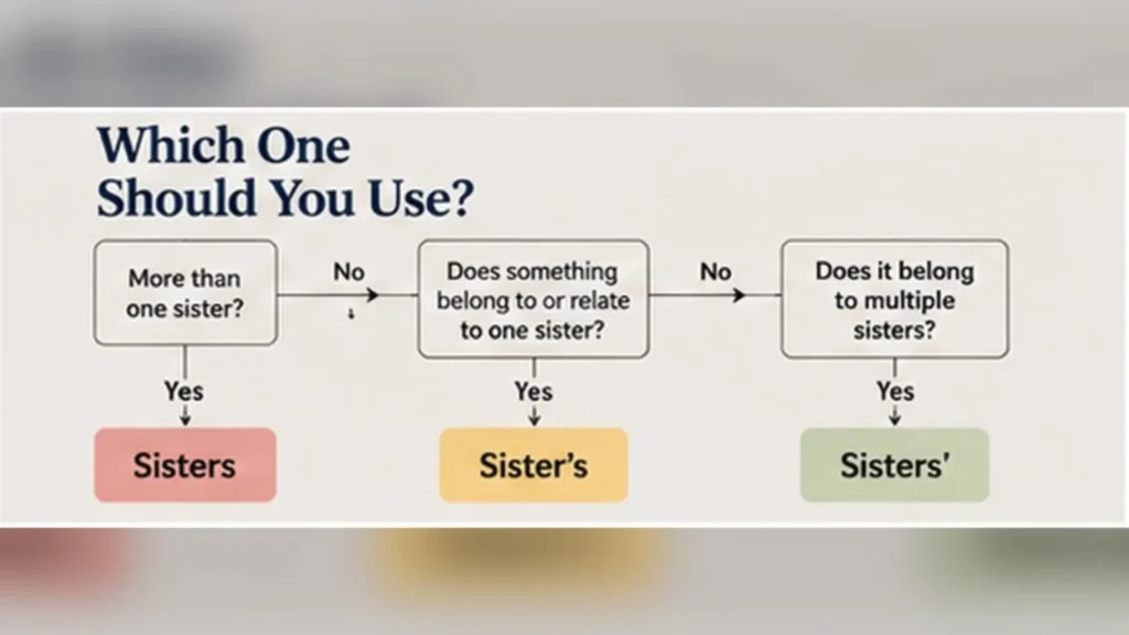 Choosing between sisters and sister’s based on plural or possession