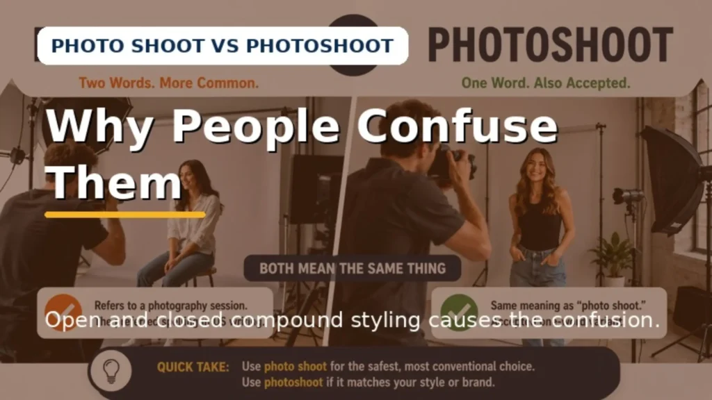Photo shoot open compound compared with one-word photoshoot