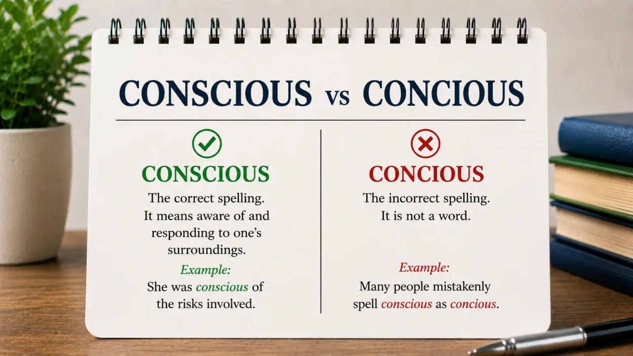 conscious vs concious