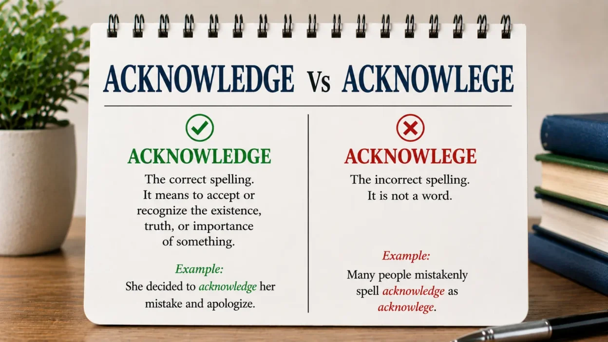 Acknowledge Vs Acknowlege