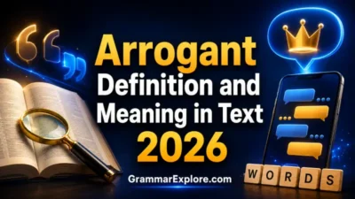 arrogant definition and meaning in text 2026